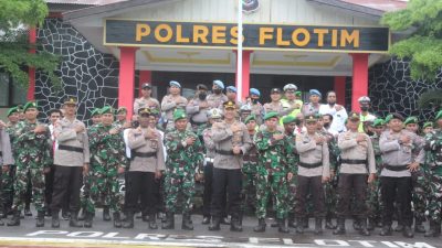 Apel Sinergitas Bersama TNI – Polri Tahun 2022 Wil. Kodim 1624/Flotim